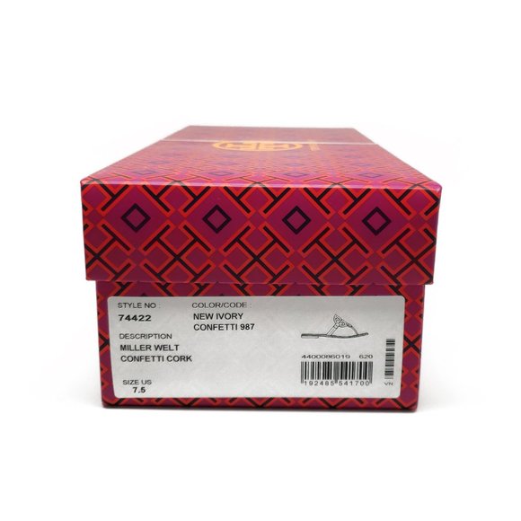 Tory Burch Miller Cork Sandals New Ivory Confetti - Picture 10 of 10